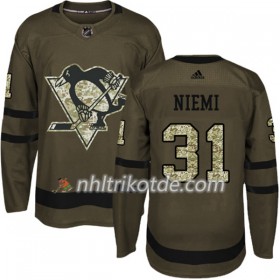 Pittsburgh Penguins Trikot Antti Niemi 31 Adidas 2017-2018 Camo Grün Authentic - Herren